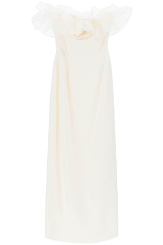 Alessandra rich strapless dress with organza details FABX3761 F2464 WHITE