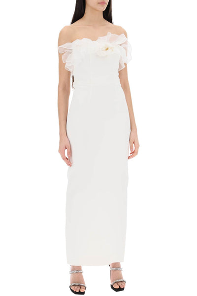 Alessandra rich strapless dress with organza details FABX3761 F2464 WHITE
