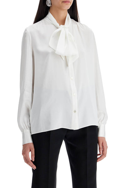 blouse with lavallière FABX3812 F4376 WHITE