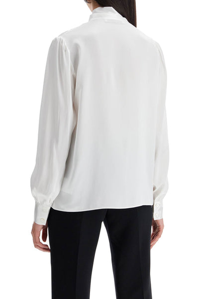 blouse with lavallière FABX3812 F4376 WHITE