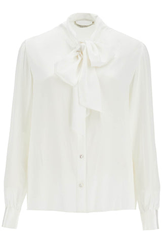 blouse with lavallière FABX3812 F4376 WHITE