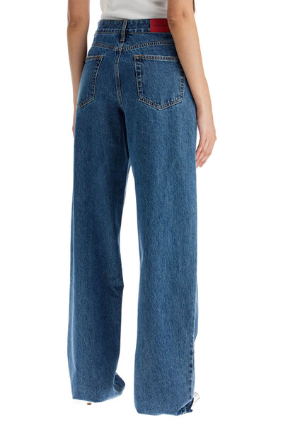 baggy jeans with applique FABX3825 F4380 BLUE