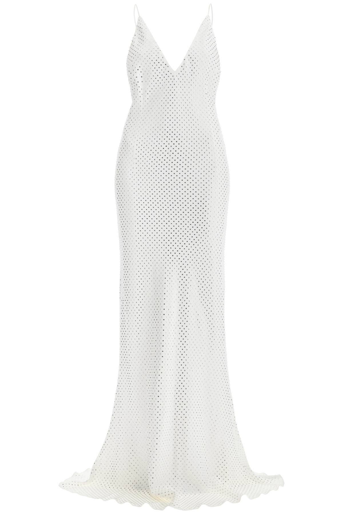 long cady slip dress with maxi FABX3843 F2464 WHITE