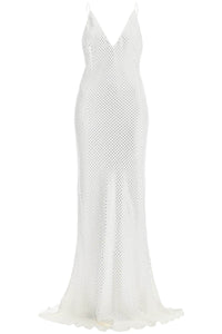 long cady slip dress with maxi FABX3843 F2464 WHITE