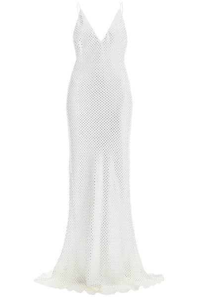 long cady slip dress with maxi FABX3843 F2464 WHITE