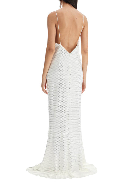 long cady slip dress with maxi FABX3843 F2464 WHITE