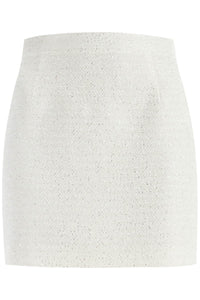 tweed mini skirt with sequins FABX3849 F4364 WHITE