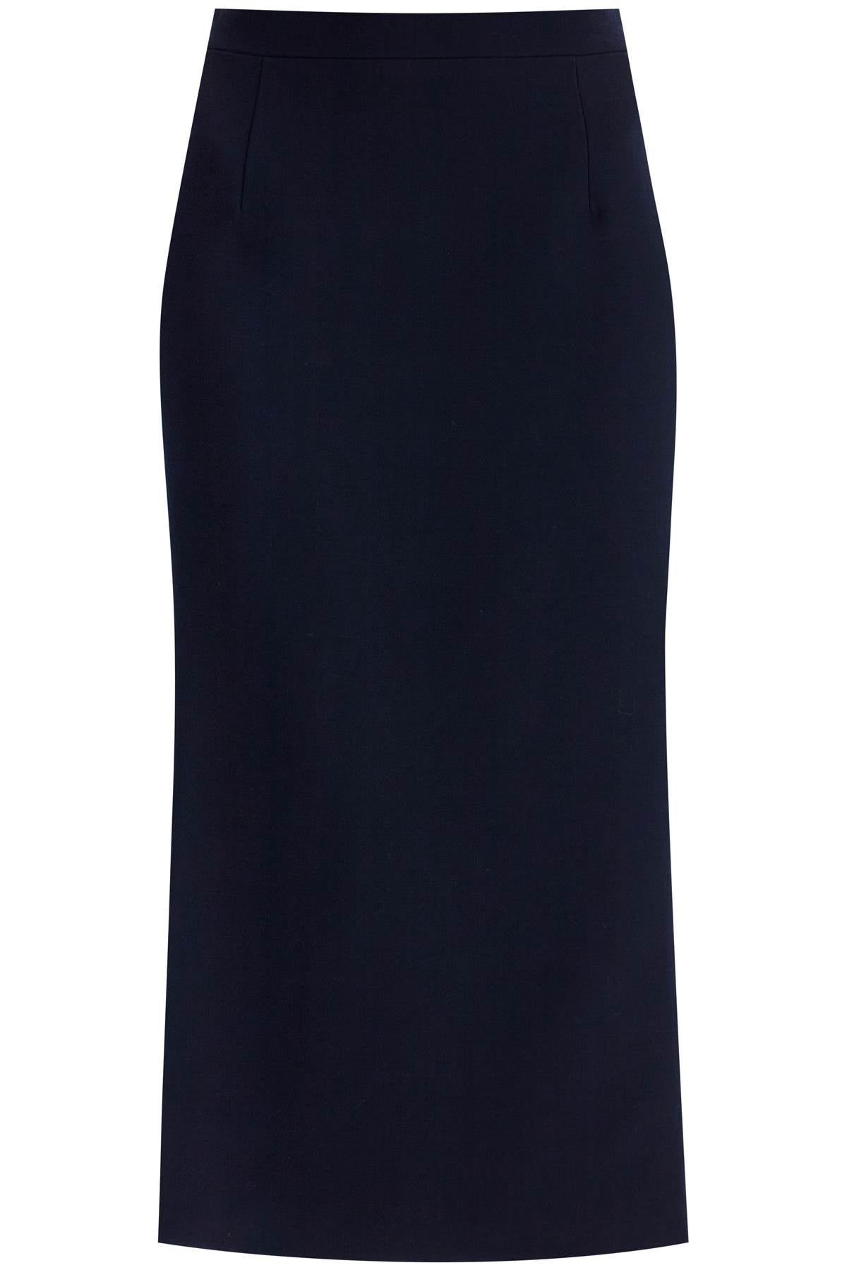 virgin wool midi skirt FABX3850 F4372 NAVY BLUE