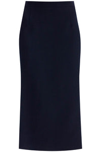 virgin wool midi skirt FABX3850 F4372 NAVY BLUE