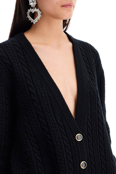 oversized wool cardigan FABX3868 K4392 BLACK