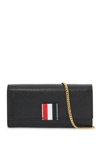 black calfskin chain wallet with rwb detail FAW098A 00198 BLACK