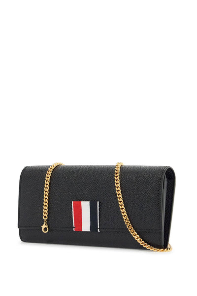 black calfskin chain wallet with rwb detail FAW098A 00198 BLACK