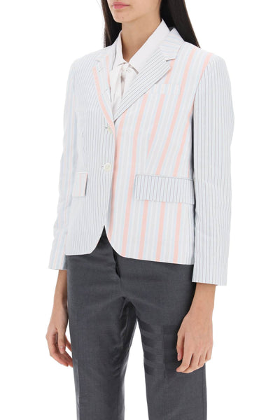 funmix striped oxford blazer FBC646HF0526 ORANGE