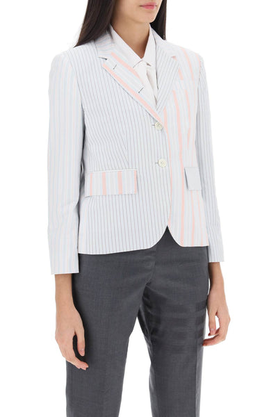 funmix striped oxford blazer FBC646HF0526 ORANGE