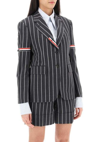 striped single-breasted jacket FBC806OF0518 DARK GREY