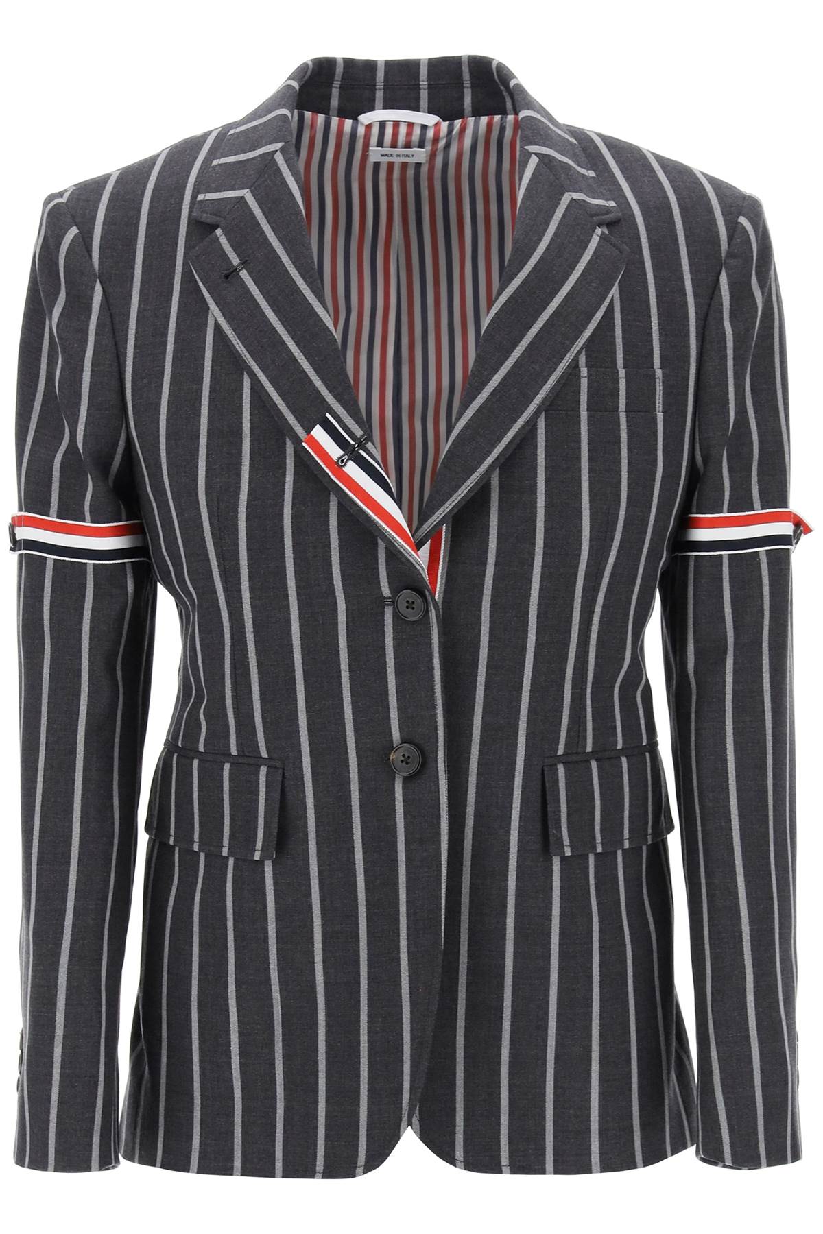 striped single-breasted jacket FBC806OF0518 DARK GREY