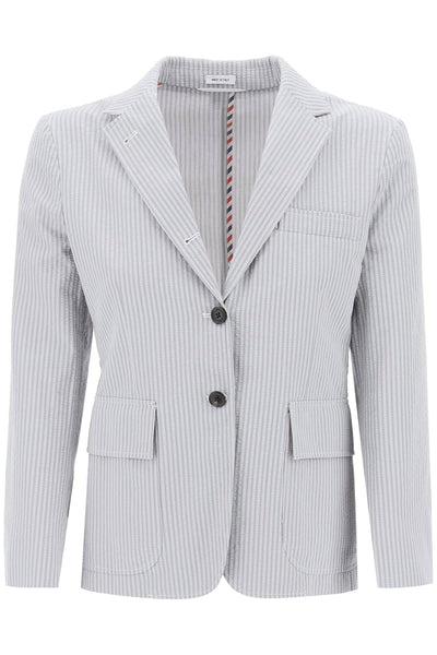 seersucker single-breasted jacket FBC900UF0600 LT GREY