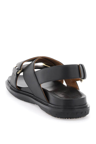 fussbett leather sandals FBMS015701 P3614 BLACK