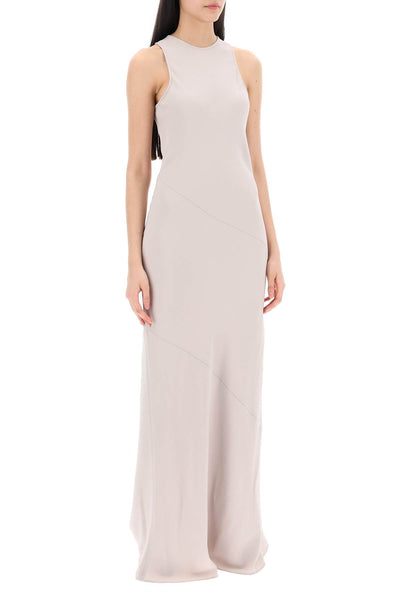 maxi crepe dress with bias cuts FDR219 AC0009 BEIGE CLAIR