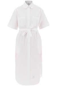 midi blouse with belt FDSE50A 03113 WHITE