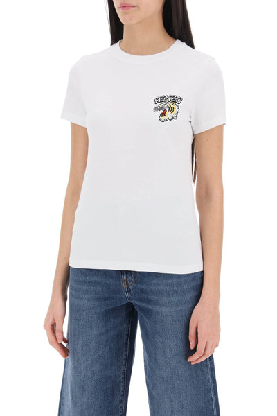 crew-neck t-shirt with embroidery FE52TS1154SG BLANC CASSE