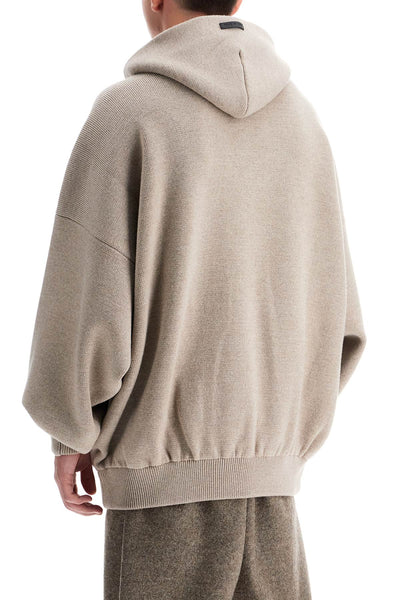 hooded knit sweatshirt with FG24FW20 7121MER BEIGE