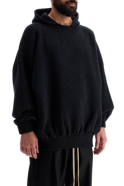 hooded knit sweatshirt with FG24FW20 7121MER MELANGE BLACK