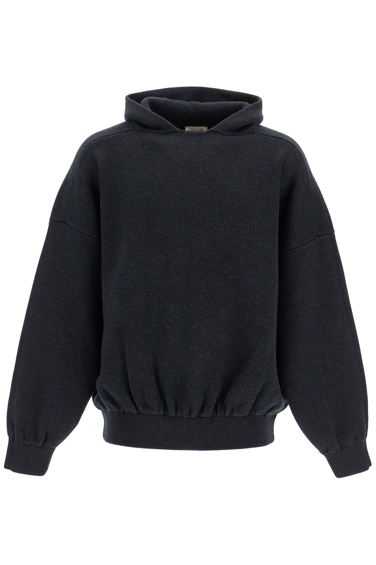 hooded knit sweatshirt with FG24FW20 7121MER MELANGE BLACK