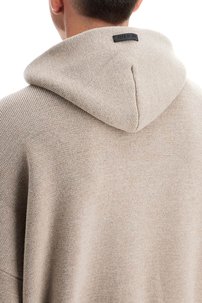 hooded knit sweatshirt with FG24FW20 7121MER BEIGE