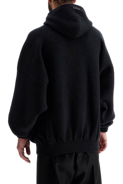 hooded knit sweatshirt with FG24FW20 7121MER MELANGE BLACK