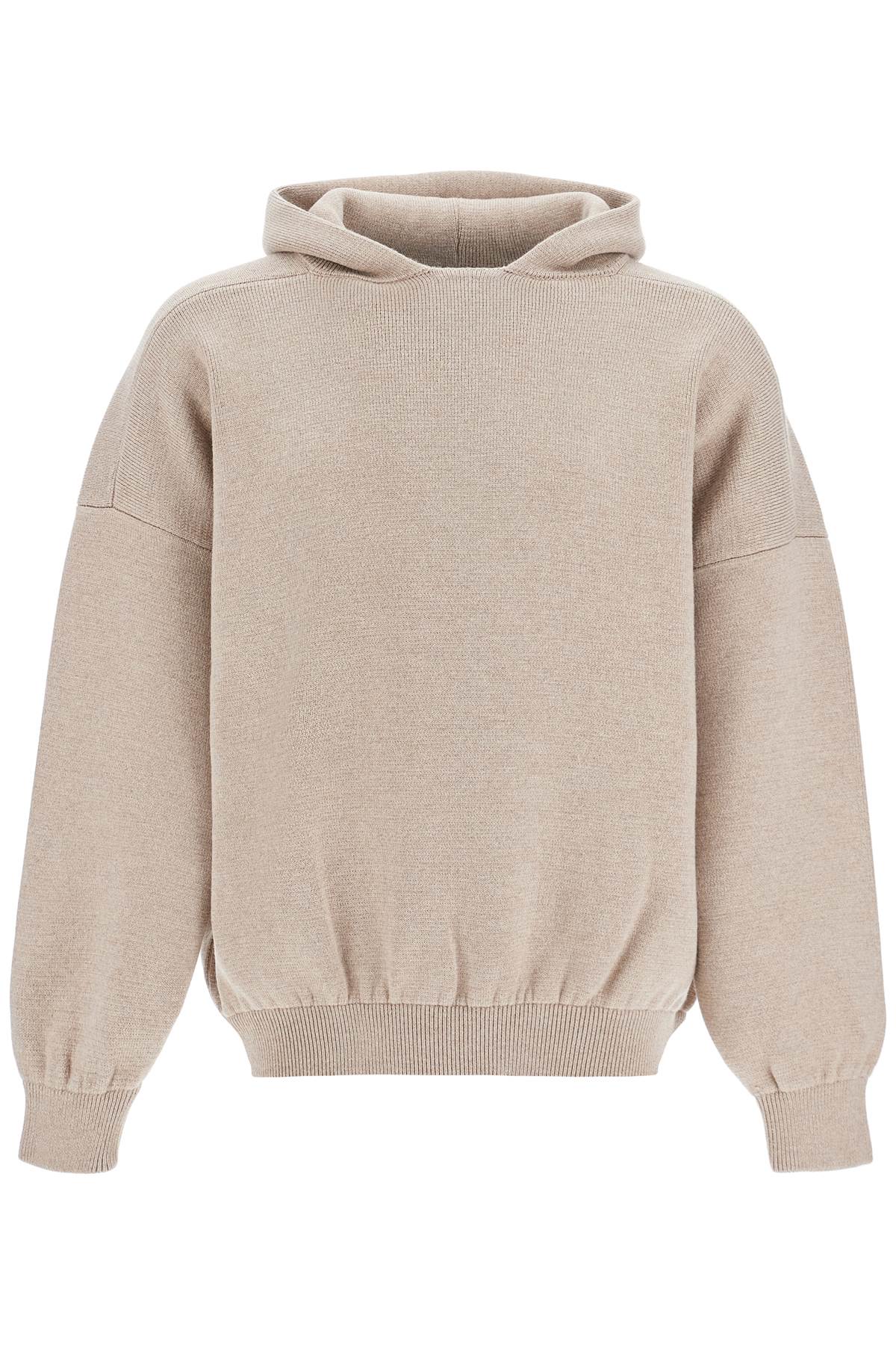 hooded knit sweatshirt with FG24FW20 7121MER BEIGE