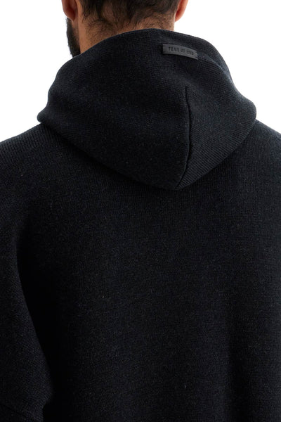 hooded knit sweatshirt with FG24FW20 7121MER MELANGE BLACK