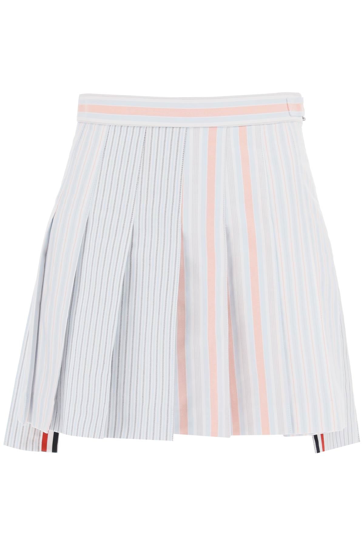 funmix striped oxford mini skirt FGC998FF0526 ORANGE