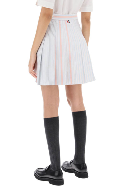 funmix striped oxford mini skirt FGC998FF0526 ORANGE