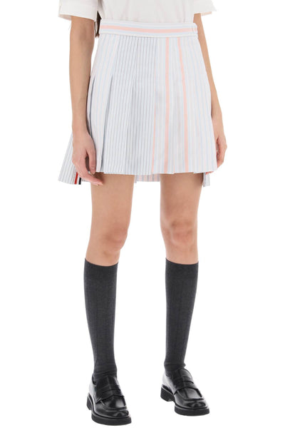 funmix striped oxford mini skirt FGC998FF0526 ORANGE