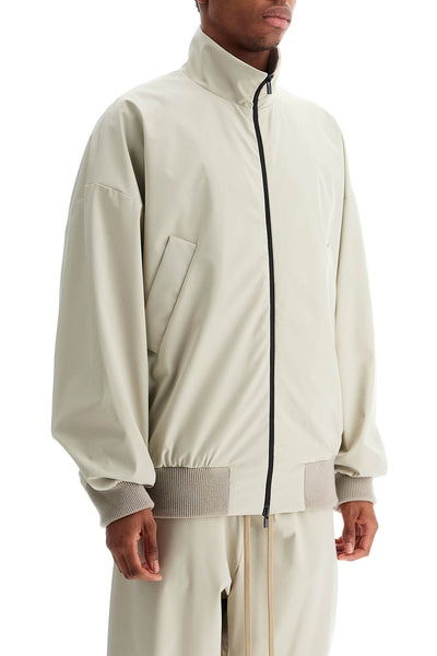 beige nylon and polyester jacket with high collar and zip FGE230 327PON CEMENT | Italystation.com