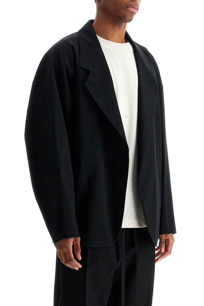 blazer in misto cotone e lana nero oversize con zip FGE260 6003OXF BLACK | Italystation.com