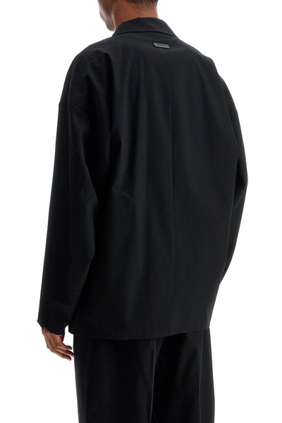 blazer in misto cotone e lana nero oversize con zip FGE260 6003OXF BLACK | Italystation.com