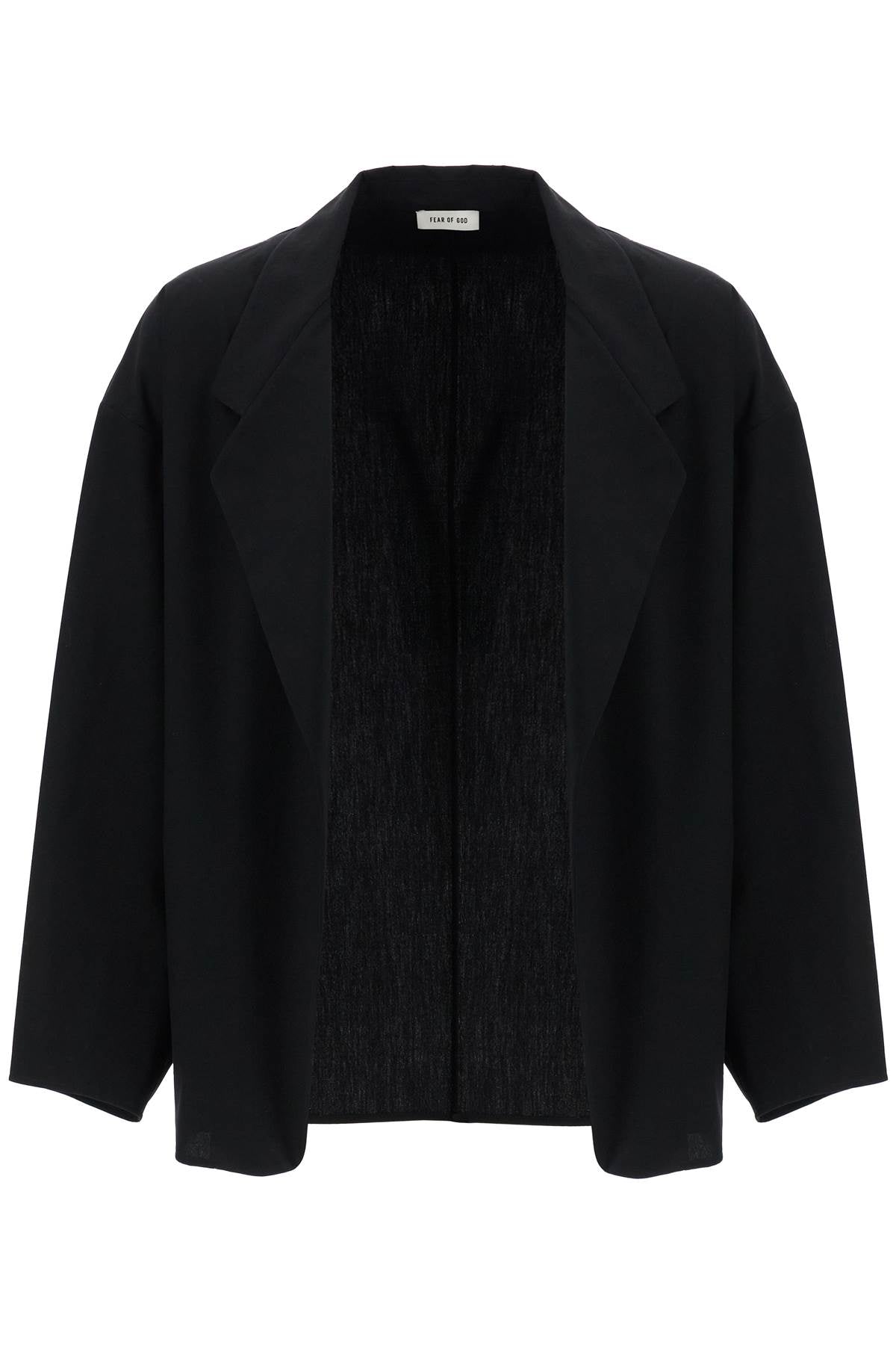 blazer in misto cotone e lana nero oversize con zip FGE260 6003OXF BLACK | Italystation.com