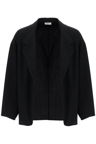 blazer in misto cotone e lana nero oversize con zip FGE260 6003OXF BLACK | Italystation.com