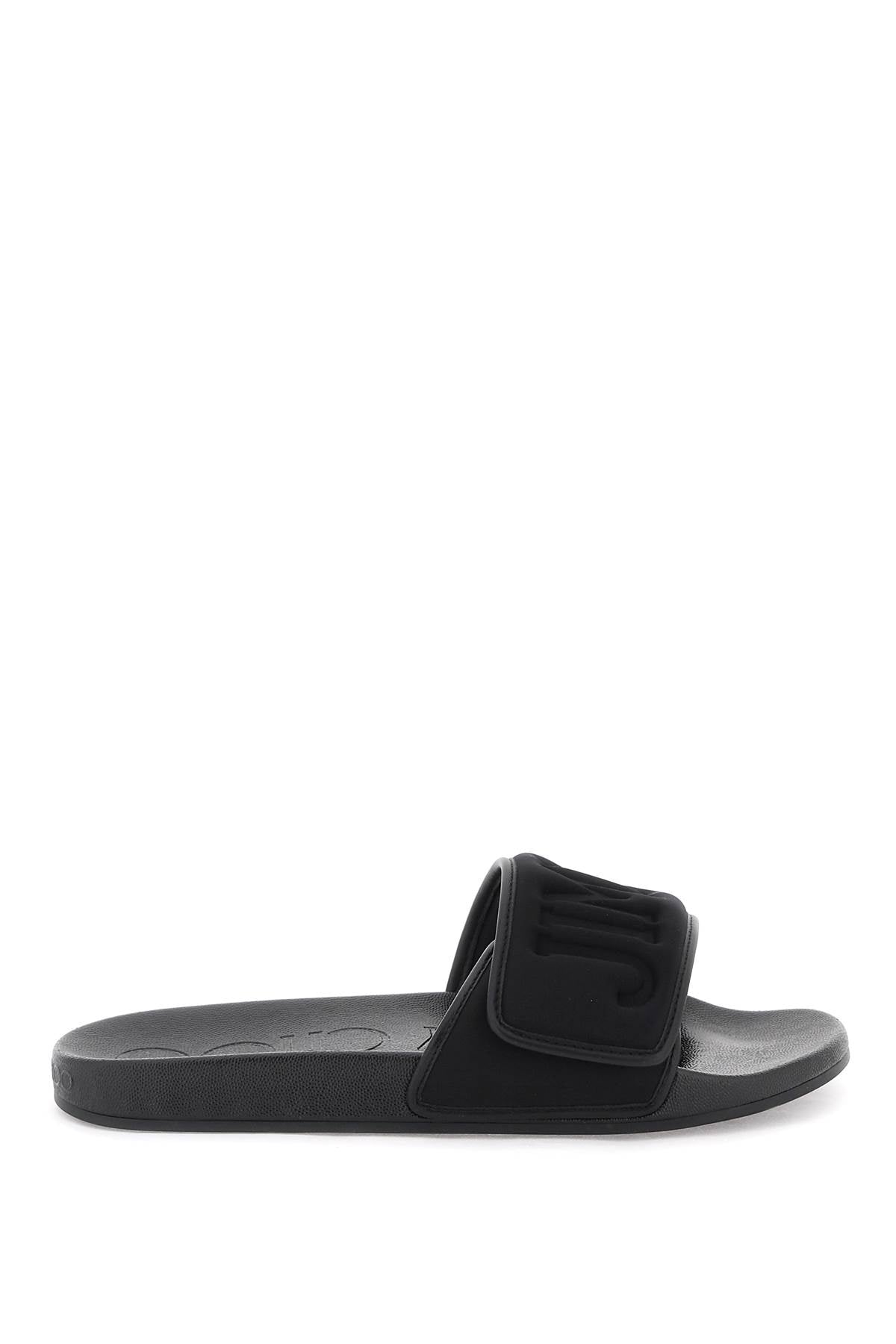 Jimmy choo slides with logo FITZ F PFP V BLACK BLACK