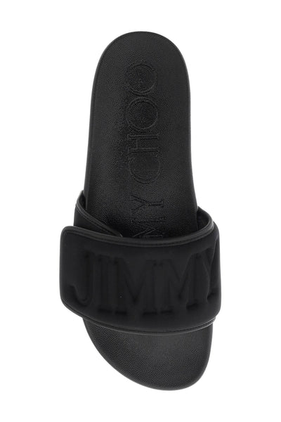 Jimmy choo 標誌拖鞋 FITZ F PFP V 黑色 黑色