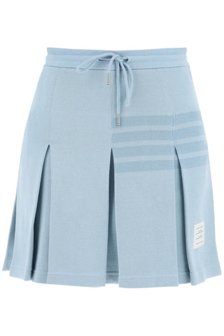 knitted 4-bar pleated skirt FJK110AJ0051 LIGHT BLUE