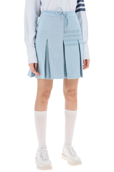 knitted 4-bar pleated skirt FJK110AJ0051 LIGHT BLUE