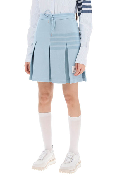 knitted 4-bar pleated skirt FJK110AJ0051 LIGHT BLUE