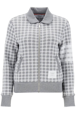 4-bar sweatshirt in check knit FJT307AJ0116 LT GREY