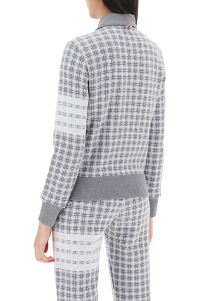 4-bar sweatshirt in check knit FJT307AJ0116 LT GREY