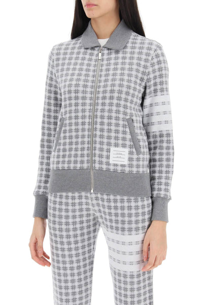 4-bar sweatshirt in check knit FJT307AJ0116 LT GREY