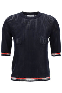 pointelle-knit t-shirt FKA458AY3037 NAVY