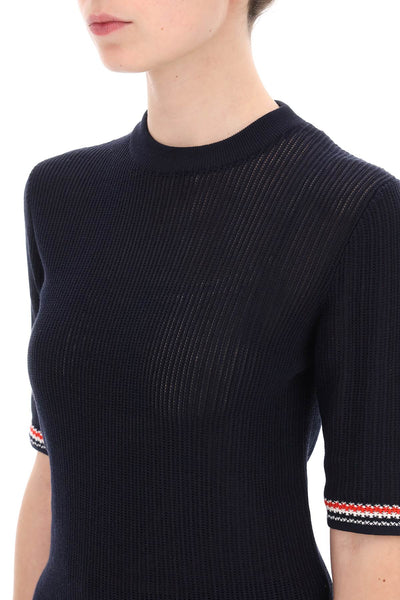 pointelle-knit t-shirt FKA458AY3037 NAVY